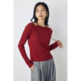 RED | アシンメトリーフェイクレイヤードトップス | AZUL BY MOUSSY