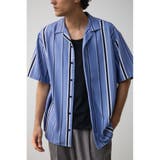 柄BLU5 | 梨地マルチストライプシャツ | AZUL BY MOUSSY