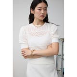 レース半袖ニットトップス | AZUL BY MOUSSY | 詳細画像1