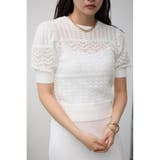 O/WHT1 | レース半袖ニットトップス | AZUL BY MOUSSY