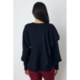 サイドラッフルペプラムニットトップス | AZUL BY MOUSSY | 詳細画像3 