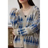 柄BEG5 | 柄シャギーニットカーディガン | AZUL BY MOUSSY