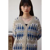 柄シャギーニットカーディガン | AZUL BY MOUSSY | 詳細画像11 