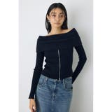 BLK | シャギーコンビジップオフショルニット | AZUL BY MOUSSY