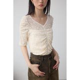 WHT | 2WAYギャザーレーストップス | AZUL BY MOUSSY