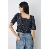 フロントギャザーデニムチェックブラウス | AZUL BY MOUSSY | 詳細画像4