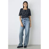 フロントギャザーデニムチェックブラウス | AZUL BY MOUSSY | 詳細画像5