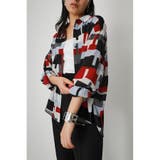 柄RED5 | GEOMETRIC PATTERN SHEER SHIRT | AZUL BY MOUSSY