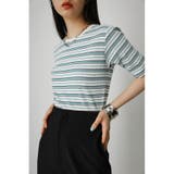 MULTICOLOR BORDER RIB TOPS | AZUL BY MOUSSY | 詳細画像3 