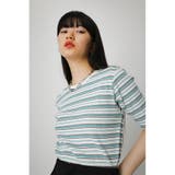 MULTICOLOR BORDER RIB TOPS | AZUL BY MOUSSY | 詳細画像1 