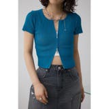 BLU | Wジップショートスリーブ配色リブプルオーバー | AZUL BY MOUSSY