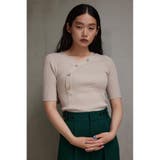 アシンメトリーボタン5分袖ニット | AZUL BY MOUSSY | 詳細画像23