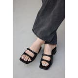 BLK | ダブルリボンスクエアトゥサンダル | AZUL BY MOUSSY