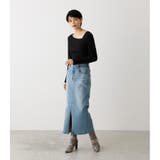 HIGH WAIST SLIT DENIM SK ２ | AZUL BY MOUSSY | 詳細画像34 