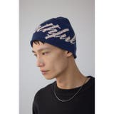 柄NVY5 | LOGOデザインニット帽 | AZUL BY MOUSSY