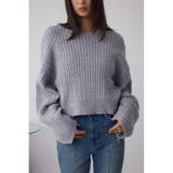 L/GRY1 | ドロストリングスパンコールラメニット | AZUL BY MOUSSY
