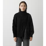ASYMMETRY CABLE KNIT TOPS | AZUL BY MOUSSY | 詳細画像5 