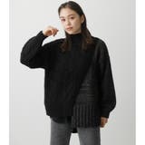ASYMMETRY CABLE KNIT TOPS | AZUL BY MOUSSY | 詳細画像1 
