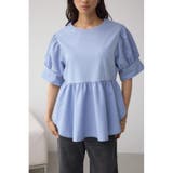 L/BLU1 | 袖カフスペプラムトップス | AZUL BY MOUSSY
