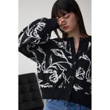 2WAY線花柄ジャガードカーディガン | AZUL BY MOUSSY | 詳細画像1