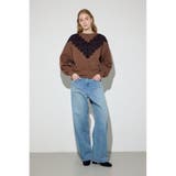 バイカラーレースクルーネックスウェット | AZUL BY MOUSSY | 詳細画像4 