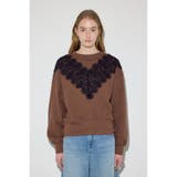 バイカラーレースクルーネックスウェット | AZUL BY MOUSSY | 詳細画像5 