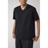 BLK | AZコットン VネックロゴTシャツ | AZUL BY MOUSSY