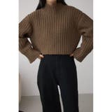 L/BRN1 | マットモールクロップドハイネックニット | AZUL BY MOUSSY