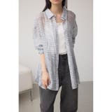 柄GRY5 | バックスリット総柄シアーシャツ | AZUL BY MOUSSY