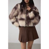 柄BRN5 | カーリーボアショートブルゾン | AZUL BY MOUSSY