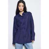柄NVY5 | スリーブボタンストライプシャツ | AZUL BY MOUSSY