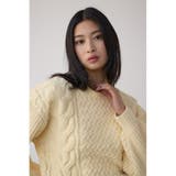 L/YEL1 | サイドレースアップケーブルニット | AZUL BY MOUSSY