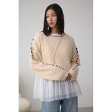 ステッチデザインケーブルニット | AZUL BY MOUSSY | 詳細画像3 