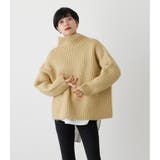 YEL | WIDE RIB H／N VOLUME KNIT TOPS | AZUL BY MOUSSY