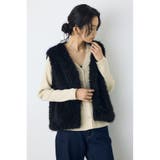 BLK | ミックスファーベスト | AZUL BY MOUSSY