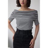 柄WHT5 | オフショルダーリブトップス | AZUL BY MOUSSY