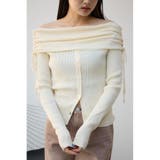 IVOY3 | ギャザーオフショルダーニットトップス | AZUL BY MOUSSY