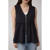 BLK | ジップペプラムサイドドロストベスト | AZUL BY MOUSSY