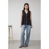 ジップペプラムサイドドロストベスト | AZUL BY MOUSSY | 詳細画像4 