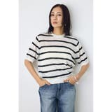 柄WHT5 | シアークルーネックニットトップス | AZUL BY MOUSSY