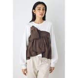BRN | アシンメトリービスチェドッキングトップス | AZUL BY MOUSSY