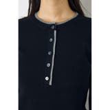 格上げ ヘンリーネックデザインニットトップス | AZUL BY MOUSSY | 詳細画像13