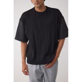 BLK | フェイクスウェード切替ニットトップス | AZUL BY MOUSSY