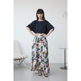 幾何学柄ギャザードロストスカート | AZUL BY MOUSSY | 詳細画像12