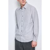 柄GRY5 | フレンチリネンCOOLMAXストライプシャツ | AZUL BY MOUSSY