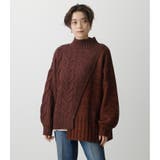 ASYMMETRY CABLE KNIT TOPS | AZUL BY MOUSSY | 詳細画像35 
