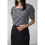 BLK | カットツイード袖ギャザートップス | AZUL BY MOUSSY