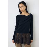 ドレープ長袖ニットトップス | AZUL BY MOUSSY | 詳細画像1