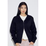 BLK | ダブルジップビッグカラーニット | AZUL BY MOUSSY