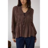 BRN | フロントリボン長袖シャツカーディガン | AZUL BY MOUSSY